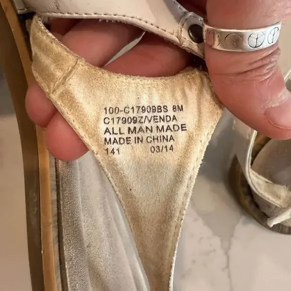 Cliffs By White Mountain Cushioned Slingback Thong Sandal Women’s Size 8M White - Picture 8 of 9